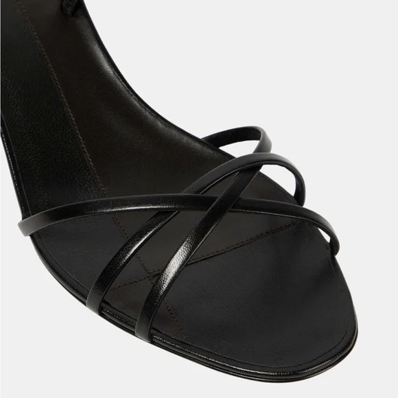 The Row Harlow Black Strappy Slingback Kitten Heel Sandals - Picture 2 of 6